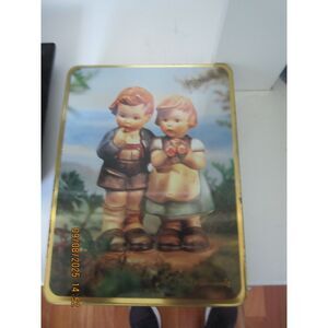 VINTAGE  1993 M J HUMMEL STATIONERY TIN WITH NOTE CARDS. MADE IN ENGLAND